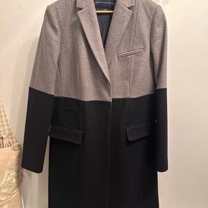 French Connection Two-Tone Gray and Navy Dress Coat